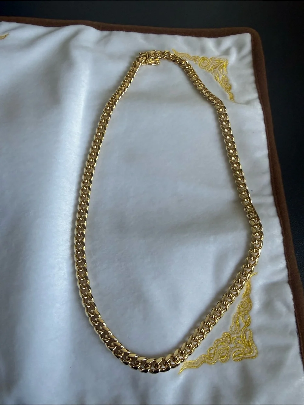 14K Gold Plated Cuban Chain Necklace - Classic Gold Tone
